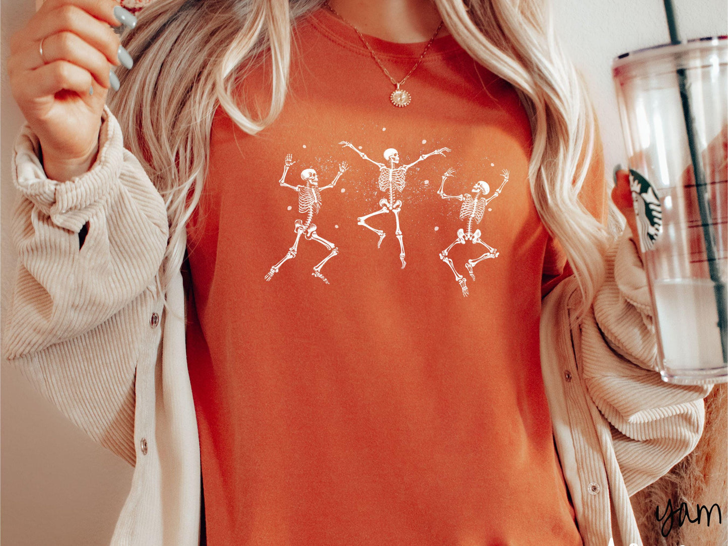 The Vintage Dancing Skeletons Halloween Comfort Colors Shirt, Skeleton Lover Tee, Gothic Skeletons Shirt, Cute Spooky Tee, Halloween Gift