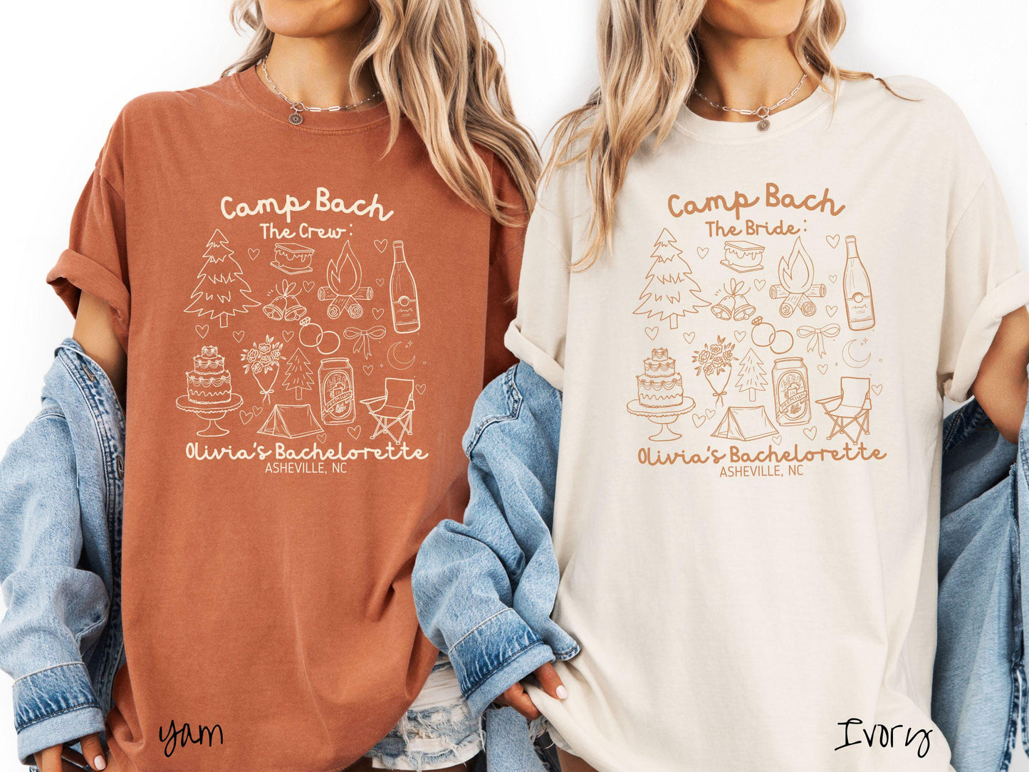 The Custom Camp Bach Bachelorette Party Comfort Colors Shirt Custom, Camping Bride, Personalize Bach Party Shirt, Bridal Tee, Glamping Party