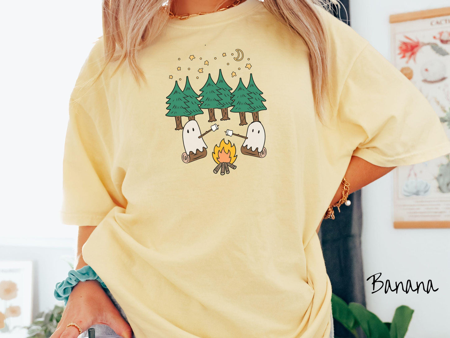 The Ghosts Camping Comfort Colors Shirt, Camping Ghost Tee, Camp Halloween Shirt, Cute Spooky Tee, Camping Gift Halloween