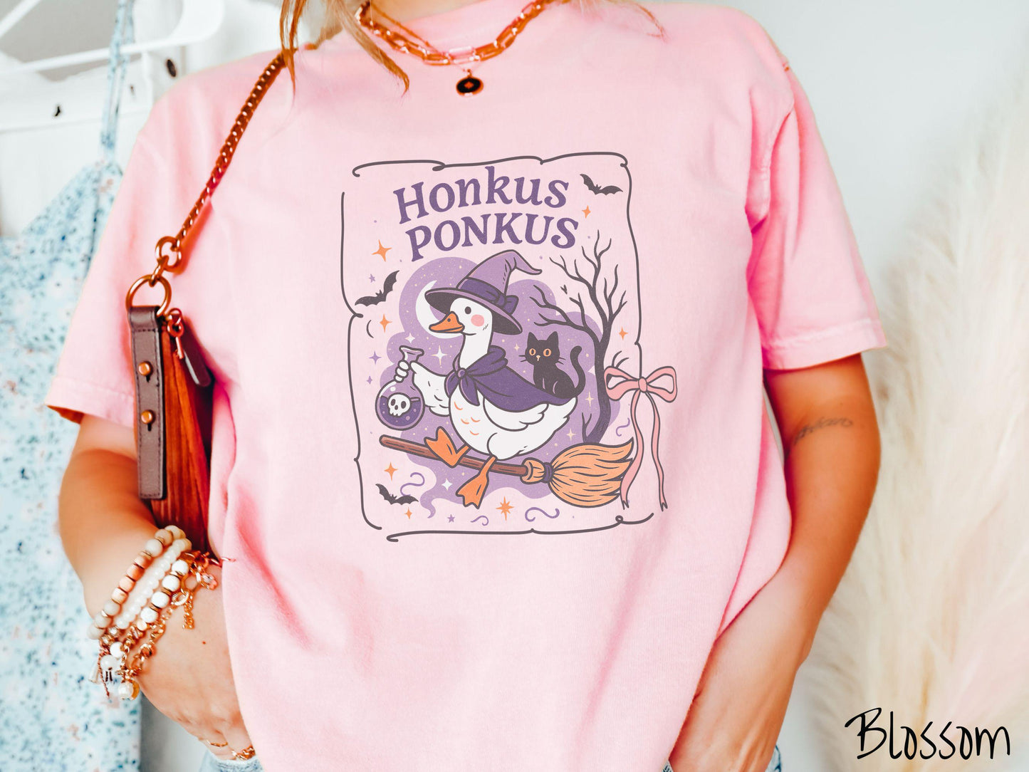 The Honkus Ponkus Good Halloween Comfort Colors Shirt, Goose Pun Shirt, Cute Spooky Tee, Halloween Gift, Witch Shirt Geese