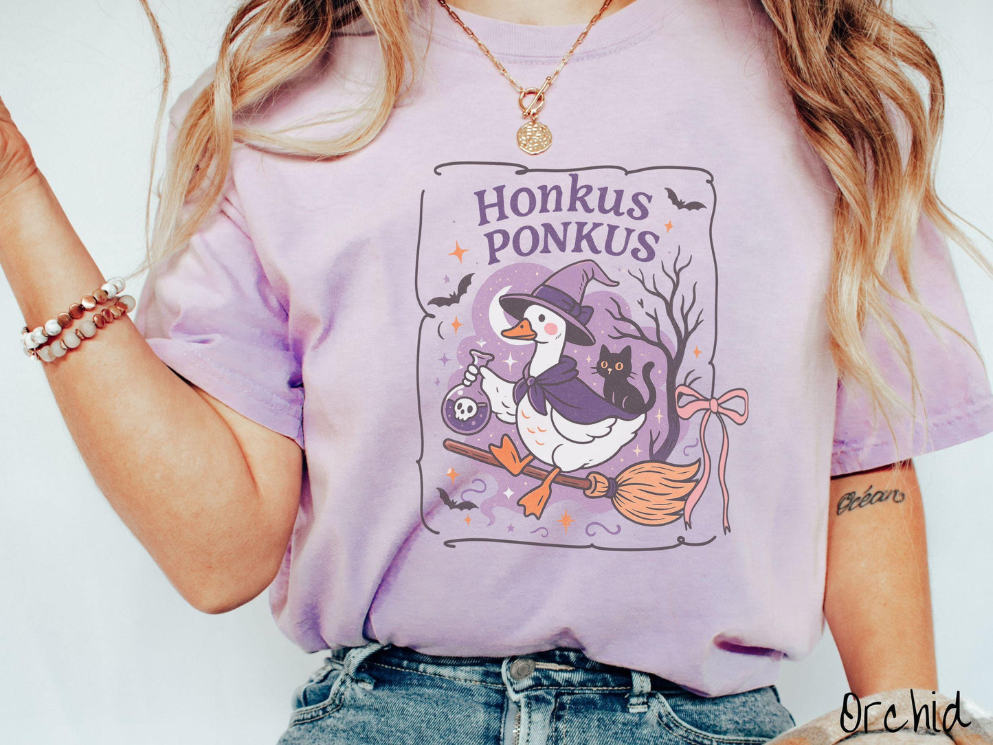 The Honkus Ponkus Good Halloween Comfort Colors Shirt, Goose Pun Shirt, Cute Spooky Tee, Halloween Gift, Witch Shirt Geese