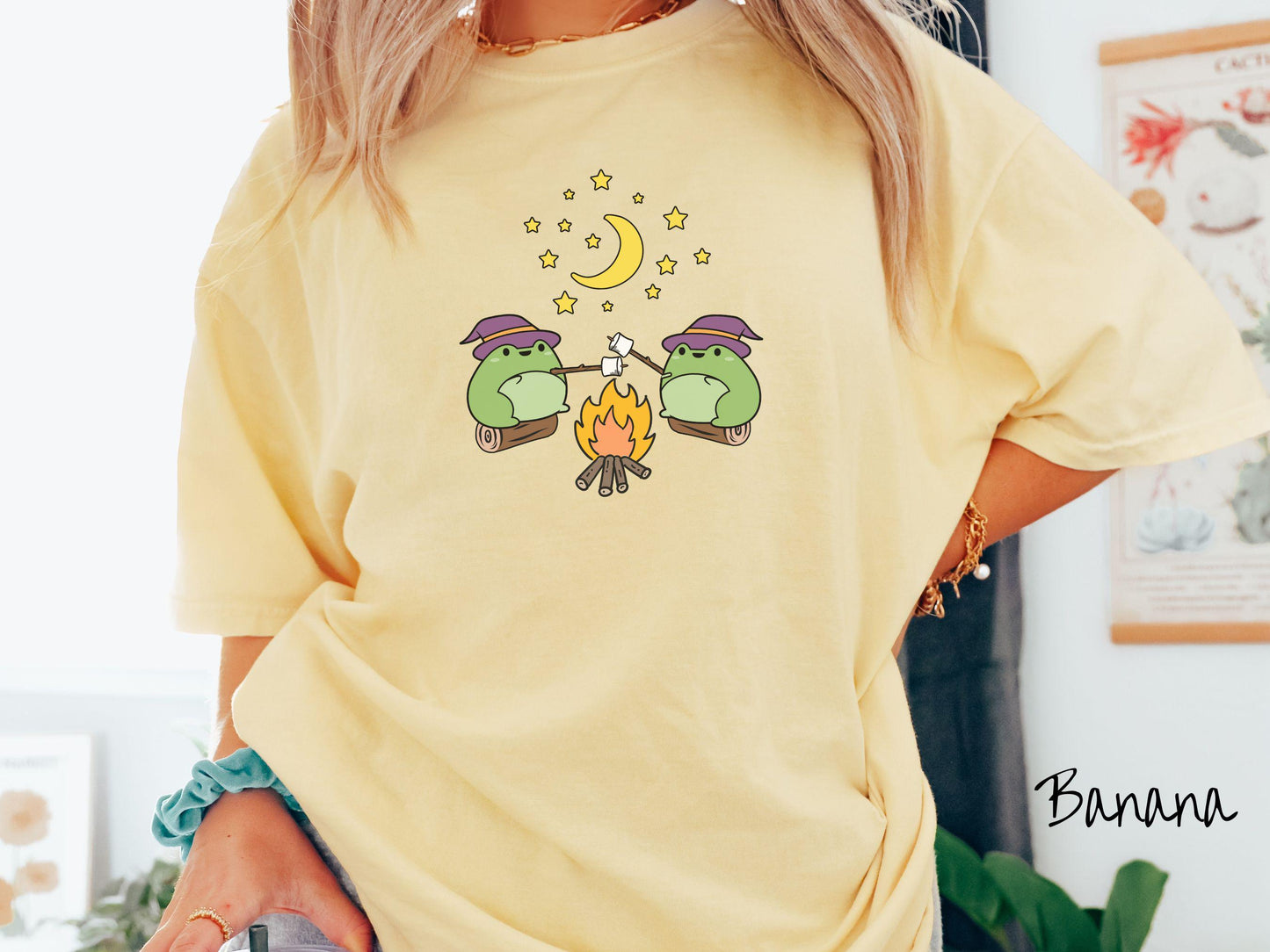 The Witch Frogs Camping Comfort Colors Shirt, Camping Ghost Tee, Camp Halloween Shirt, Cute Spooky Tee, Camping Gift Halloween