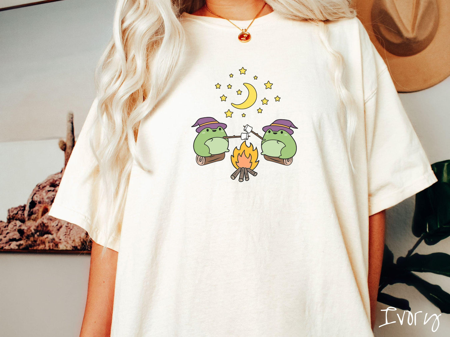 The Witch Frogs Camping Comfort Colors Shirt, Camping Ghost Tee, Camp Halloween Shirt, Cute Spooky Tee, Camping Gift Halloween