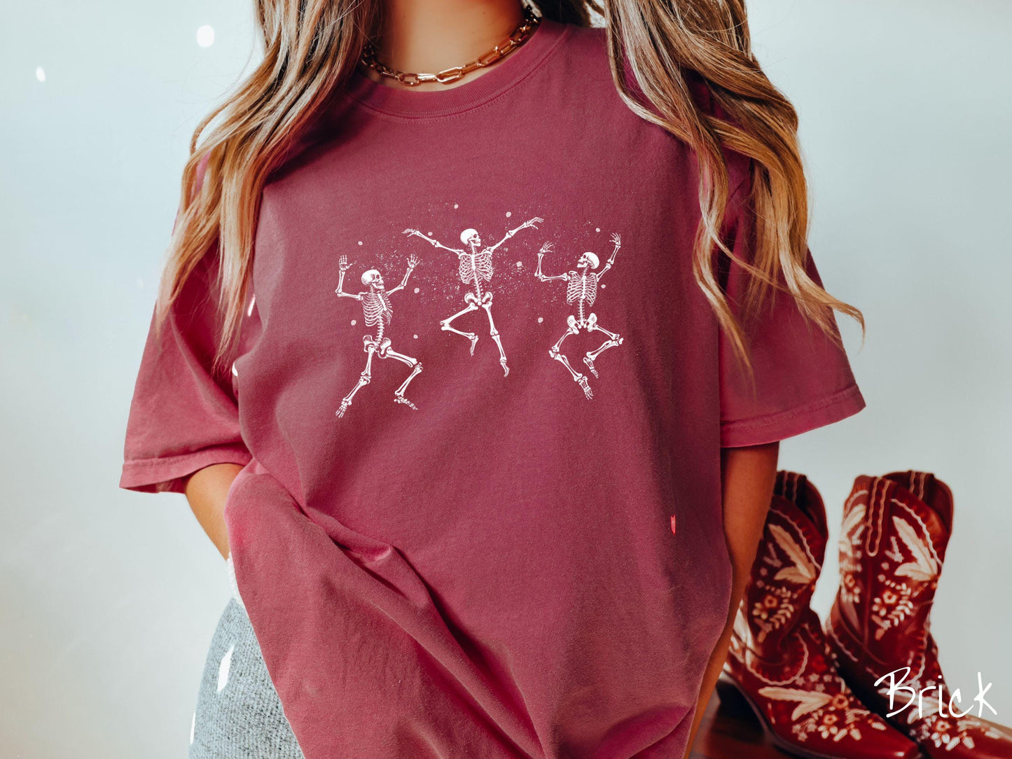 The Vintage Dancing Skeletons Halloween Comfort Colors Shirt, Skeleton Lover Tee, Gothic Skeletons Shirt, Cute Spooky Tee, Halloween Gift
