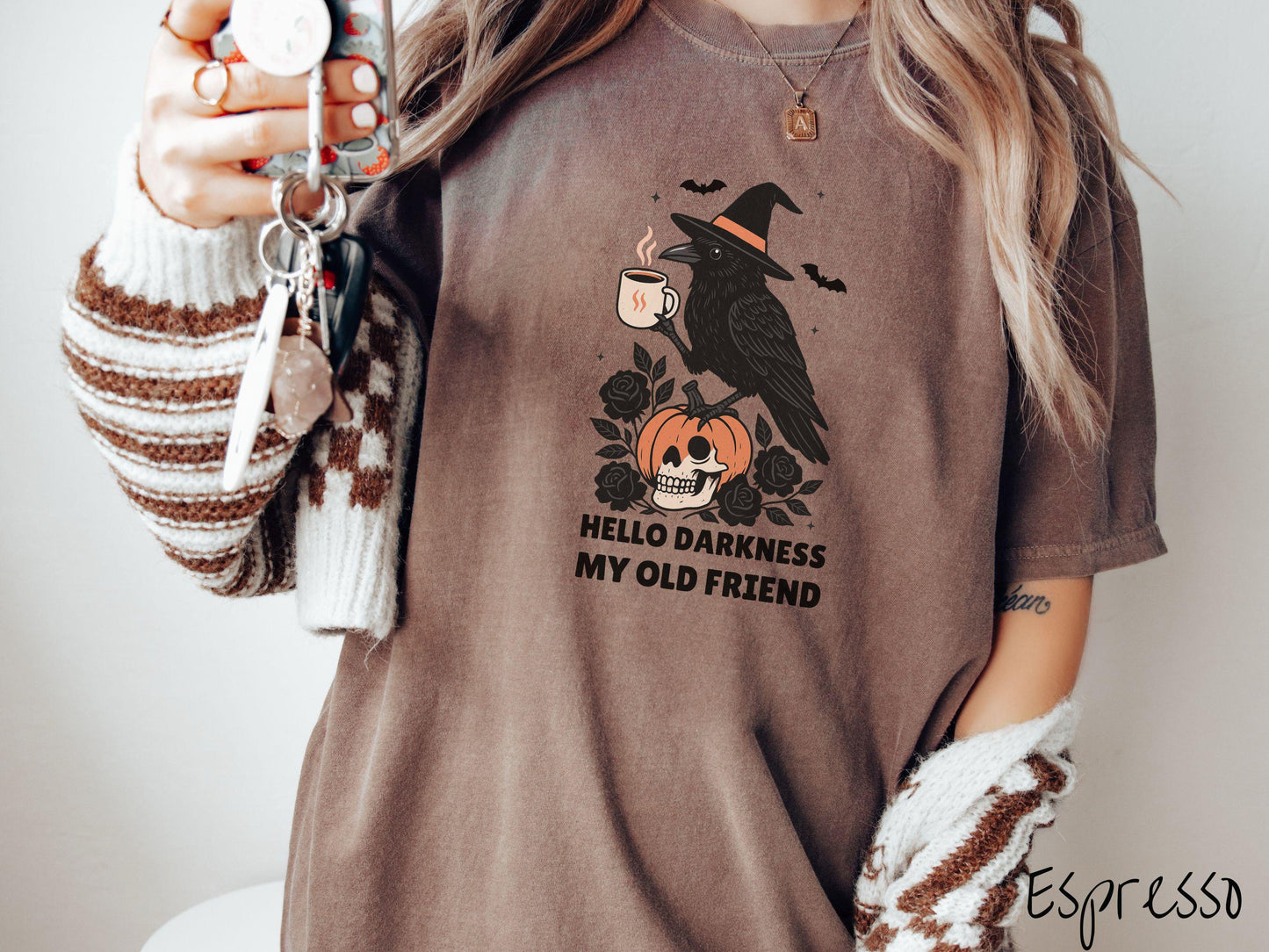 The Funny Gothic Raven Comfort Colors Shirt, Vintage Halloween Shirt, Cute Spooky Tee, Halloween Gift, Retro Halloween