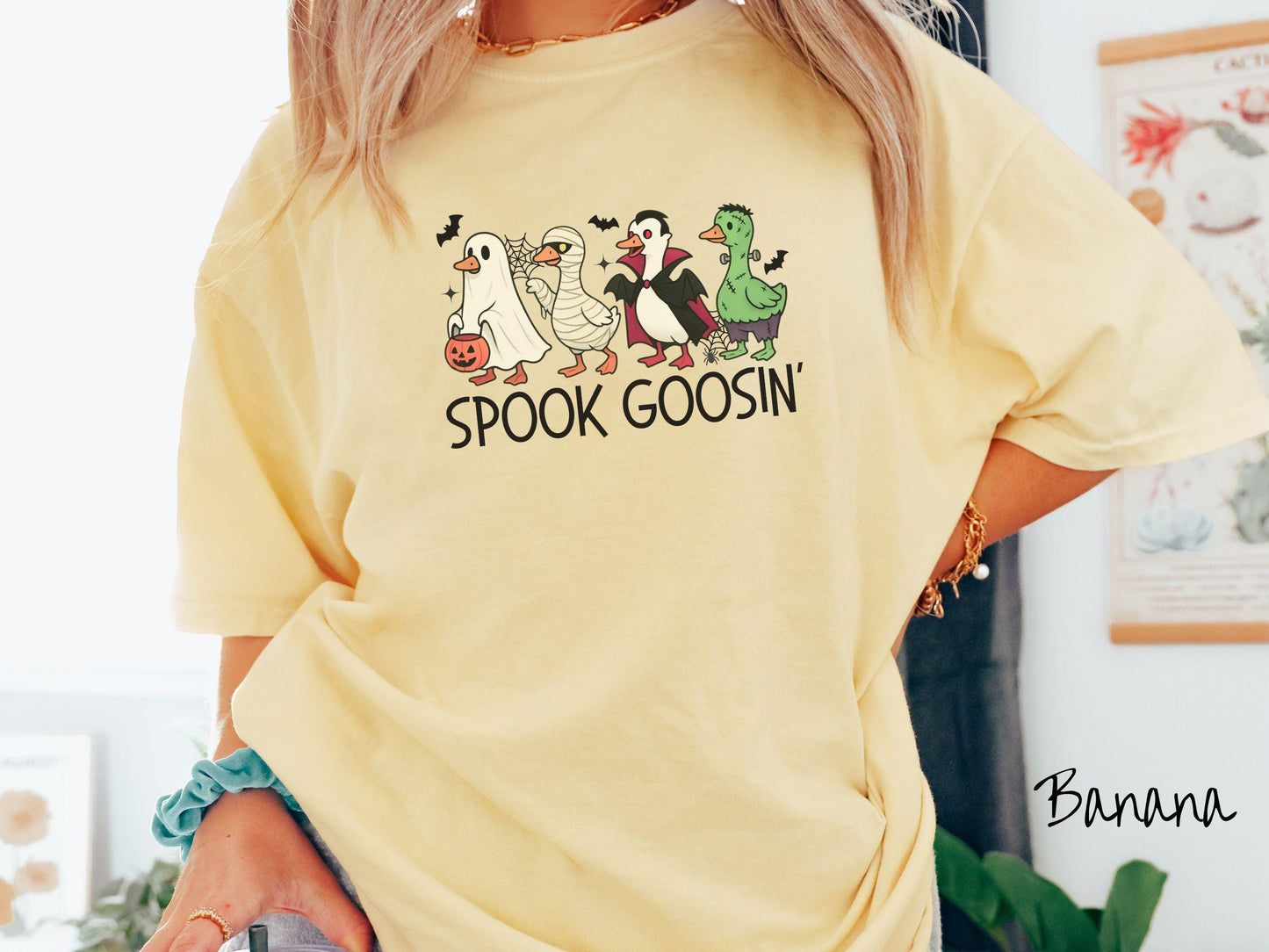 The Spook Goosin' Goose Comfort Colors Shirt, Vintage Halloween Shirt, Cute Spooky Tee, Halloween Gift, Retro Halloween