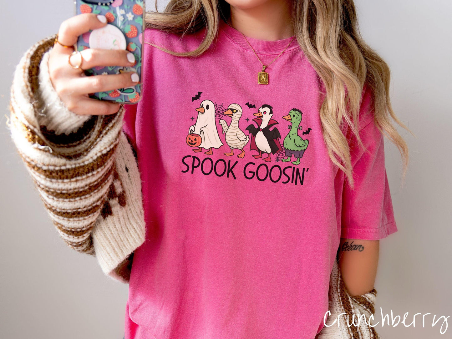 The Spook Goosin' Goose Comfort Colors Shirt, Vintage Halloween Shirt, Cute Spooky Tee, Halloween Gift, Retro Halloween