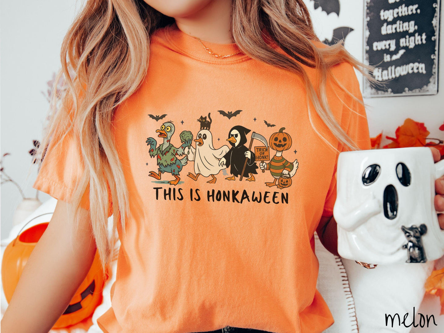 The This is Honkaween Goose Comfort Colors Shirt, Vintage Halloween Shirt, Cute Spooky Tee, Halloween Gift, Retro Halloween