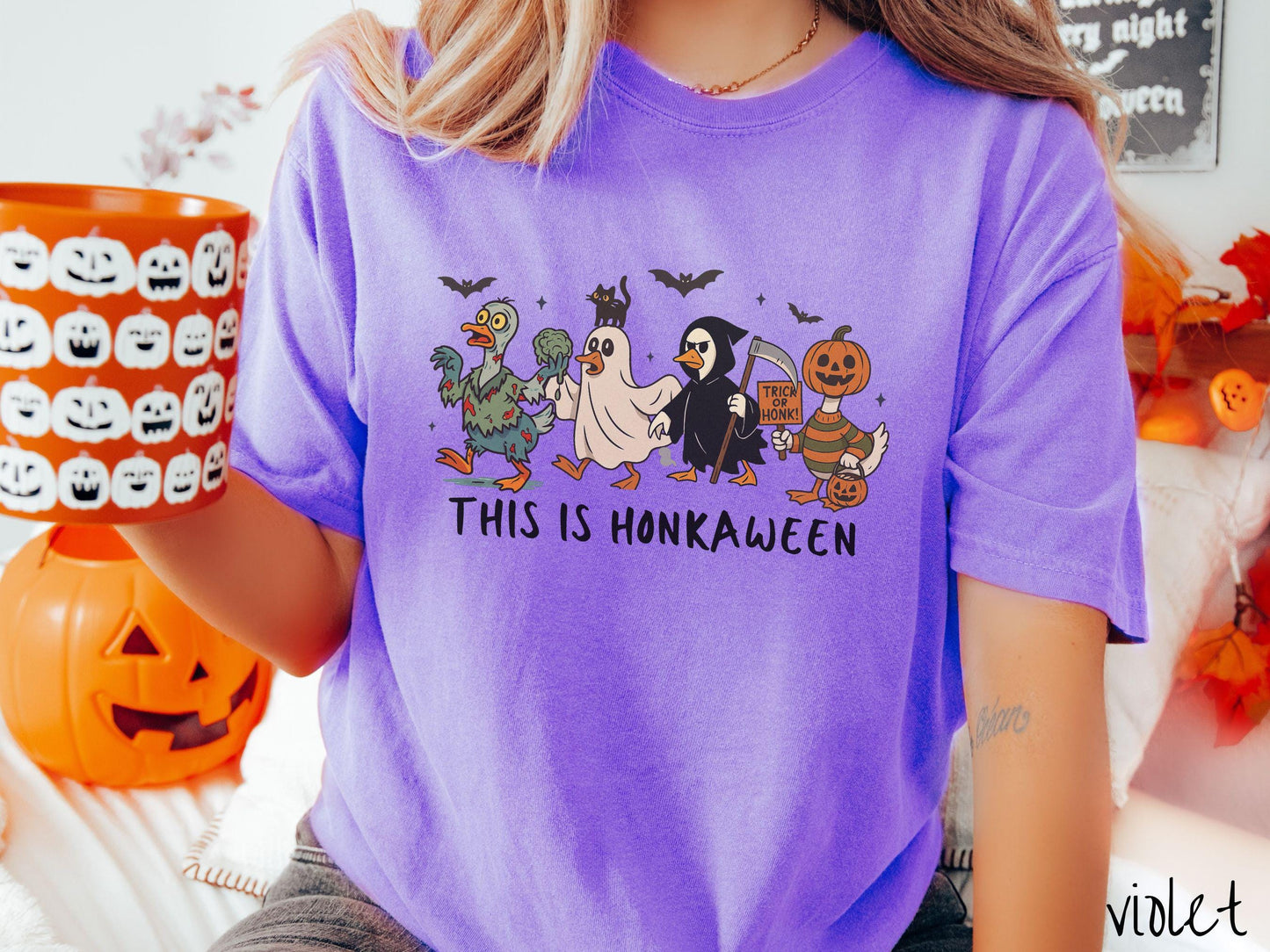 The This is Honkaween Goose Comfort Colors Shirt, Vintage Halloween Shirt, Cute Spooky Tee, Halloween Gift, Retro Halloween