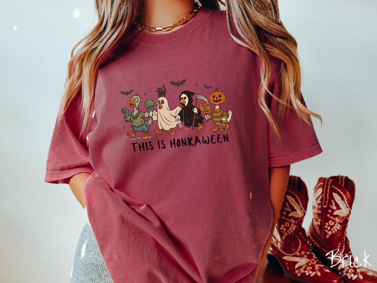 The This is Honkaween Goose Comfort Colors Shirt, Vintage Halloween Shirt, Cute Spooky Tee, Halloween Gift, Retro Halloween