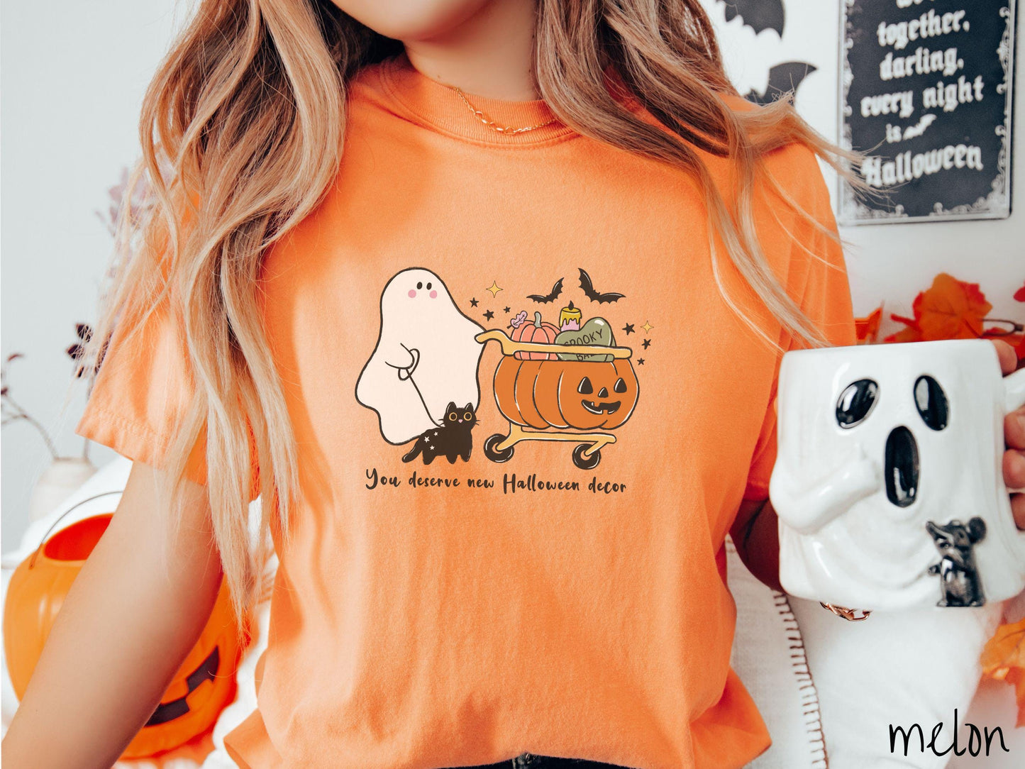 The You Deserve New Halloween Decor Comfort Colors Shirt, Vintage Halloween Shirt, Cute Spooky Tee, Halloween Gift, Retro Halloween