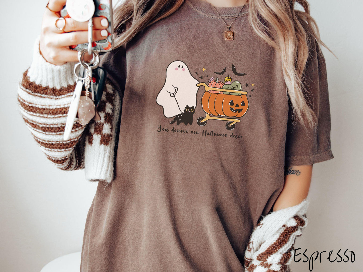 The You Deserve New Halloween Decor Comfort Colors Shirt, Vintage Halloween Shirt, Cute Spooky Tee, Halloween Gift, Retro Halloween