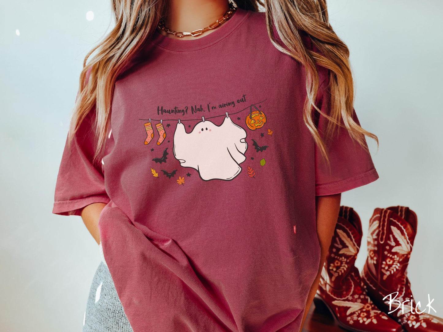 The Haunting Airing Out Ghost Comfort Colors Shirt, Vintage Halloween Shirt, Cute Spooky Tee, Halloween Gift, Retro Halloween