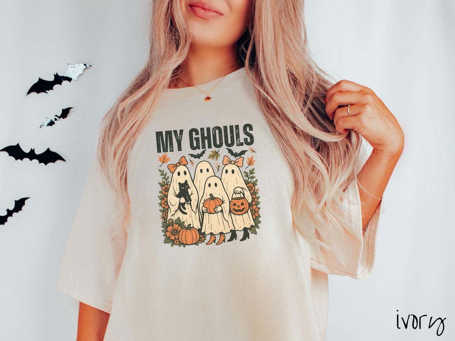 The My Ghouls Ghost Comfort Colors Shirt, Vintage Halloween Shirt, Cute Spooky Tee, Halloween Gift, Retro Halloween