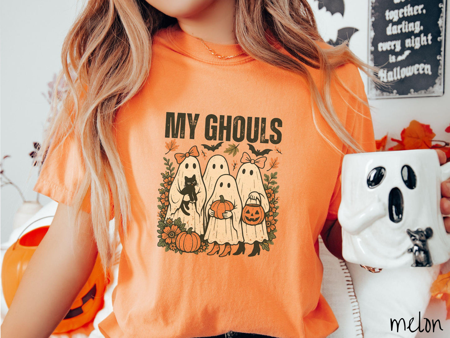 The My Ghouls Ghost Comfort Colors Shirt, Vintage Halloween Shirt, Cute Spooky Tee, Halloween Gift, Retro Halloween