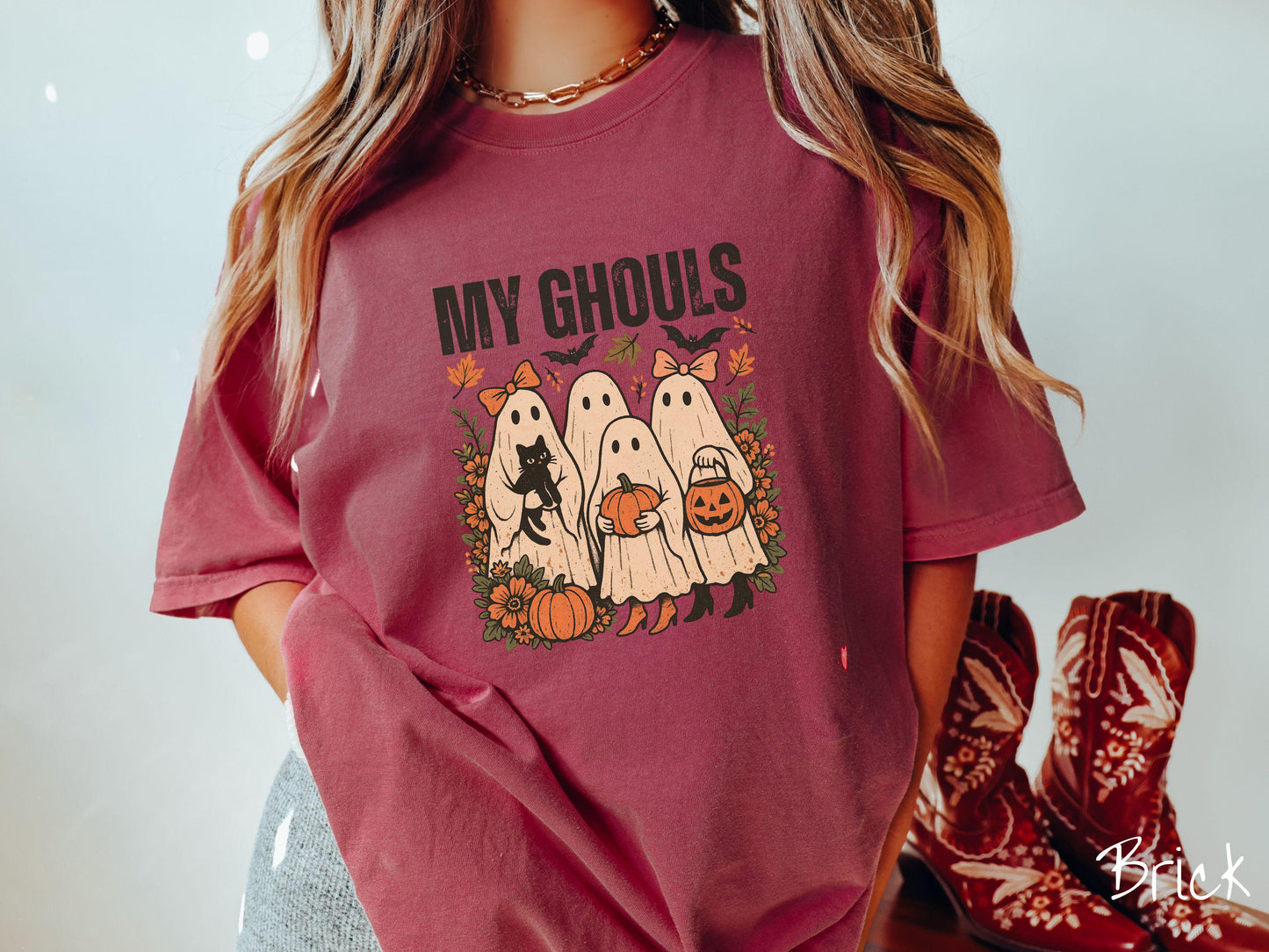 The My Ghouls Ghost Comfort Colors Shirt, Vintage Halloween Shirt, Cute Spooky Tee, Halloween Gift, Retro Halloween