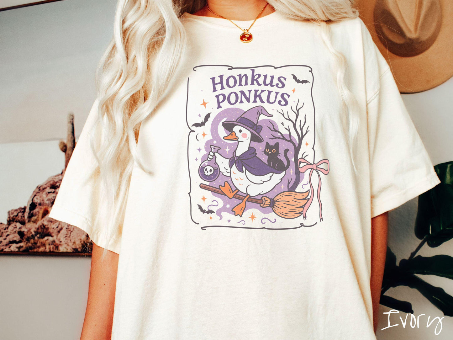 The Honkus Ponkus Good Halloween Comfort Colors Shirt, Goose Pun Shirt, Cute Spooky Tee, Halloween Gift, Witch Shirt Geese