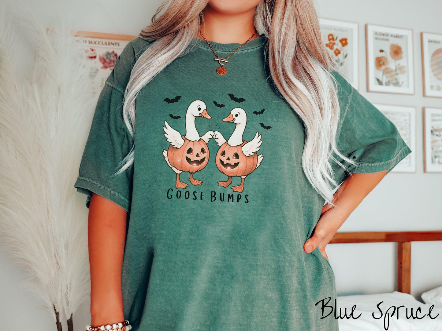 The Halloween Goose Bumps Geese Comfort Colors Shirt, Goose Pun Shirt, Cute Spooky Tee, Halloween Gift, Retro Halloween