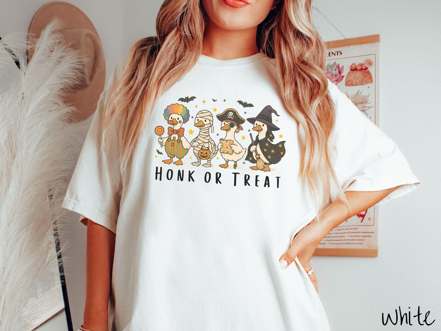 The Honk or Treat Goose Halloween Comfort Colors Shirt, Vintage Halloween Shirt, Cute Spooky Tee, Halloween Gift, Retro Halloween