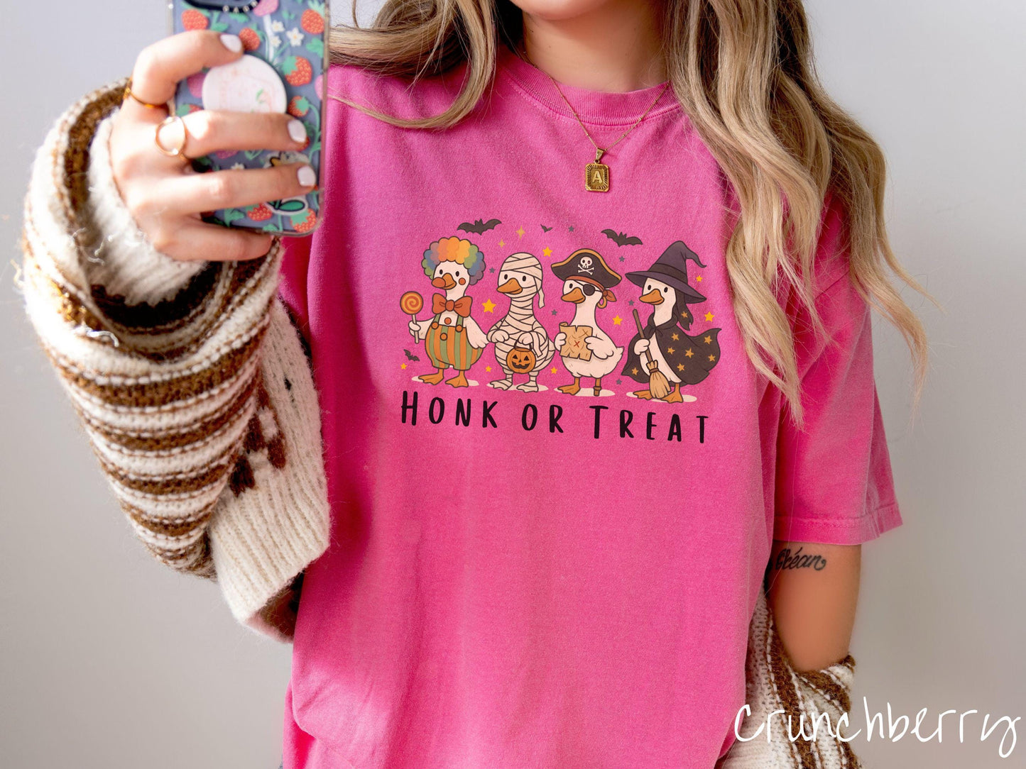 The Honk or Treat Goose Halloween Comfort Colors Shirt, Vintage Halloween Shirt, Cute Spooky Tee, Halloween Gift, Retro Halloween