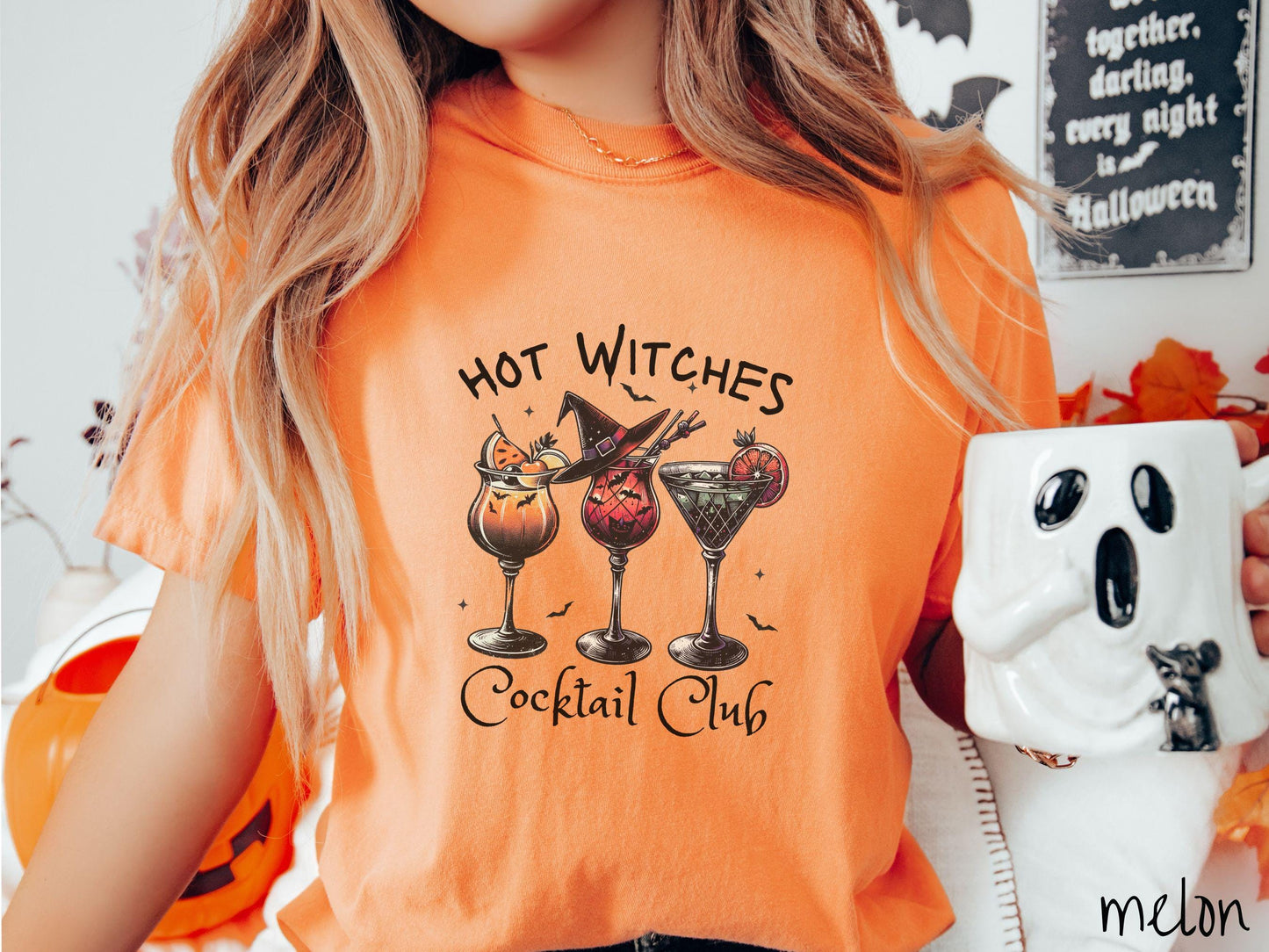 The Bartender Hot Witches Cocktail Club Comfort Colors Shirt, Vintage Halloween Shirt, Cute Spooky Tee, Halloween Gift, Retro Halloween