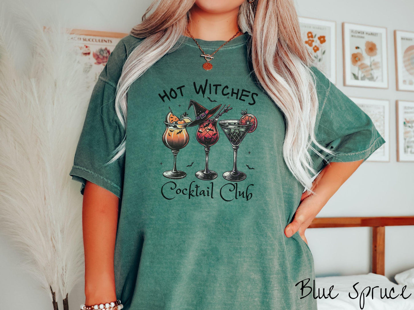 The Bartender Hot Witches Cocktail Club Comfort Colors Shirt, Vintage Halloween Shirt, Cute Spooky Tee, Halloween Gift, Retro Halloween