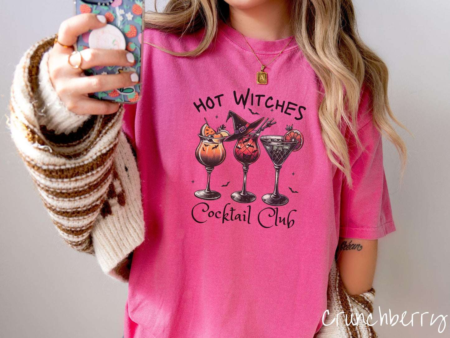 The Bartender Hot Witches Cocktail Club Comfort Colors Shirt, Vintage Halloween Shirt, Cute Spooky Tee, Halloween Gift, Retro Halloween