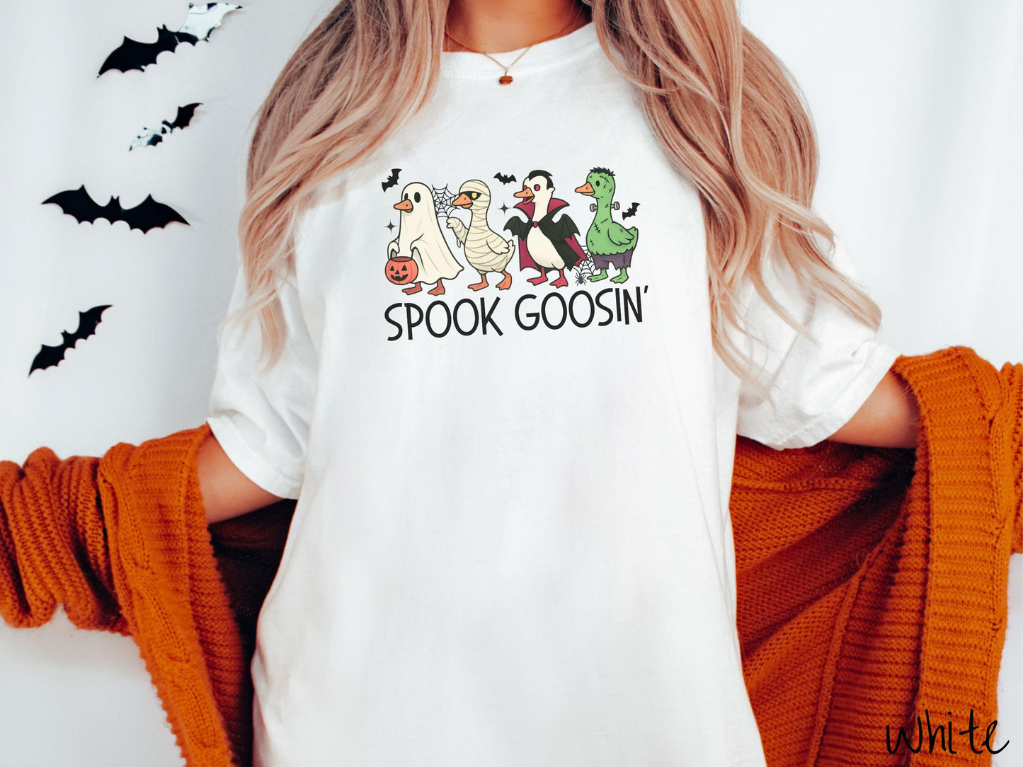 The Spook Goosin' Goose Comfort Colors Shirt, Vintage Halloween Shirt, Cute Spooky Tee, Halloween Gift, Retro Halloween
