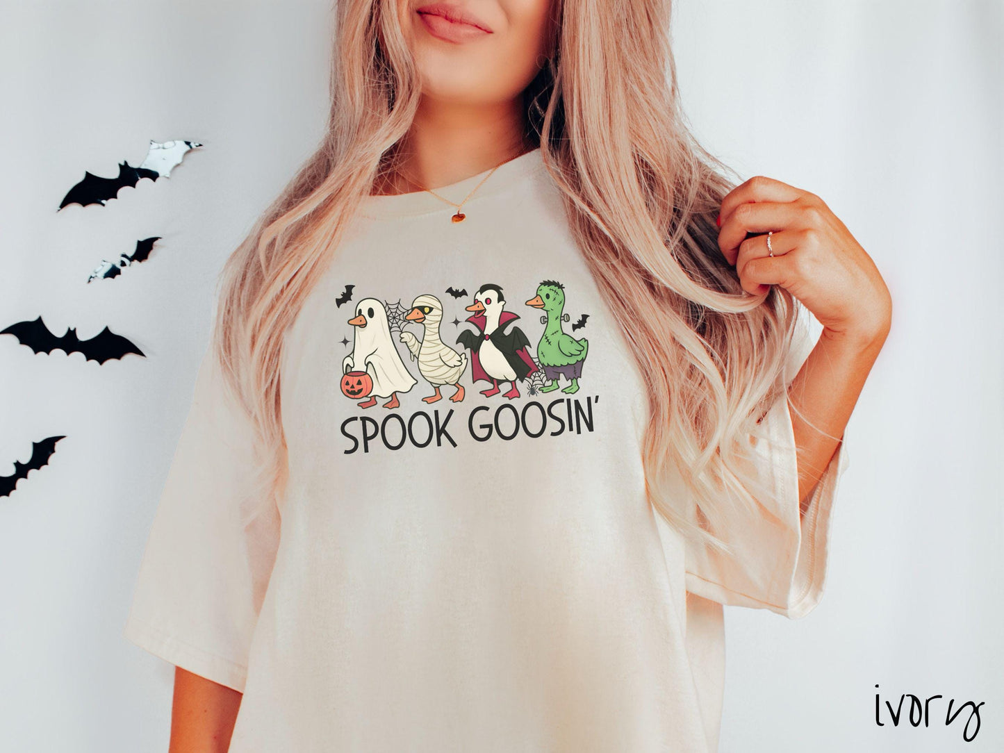 The Spook Goosin' Goose Comfort Colors Shirt, Vintage Halloween Shirt, Cute Spooky Tee, Halloween Gift, Retro Halloween