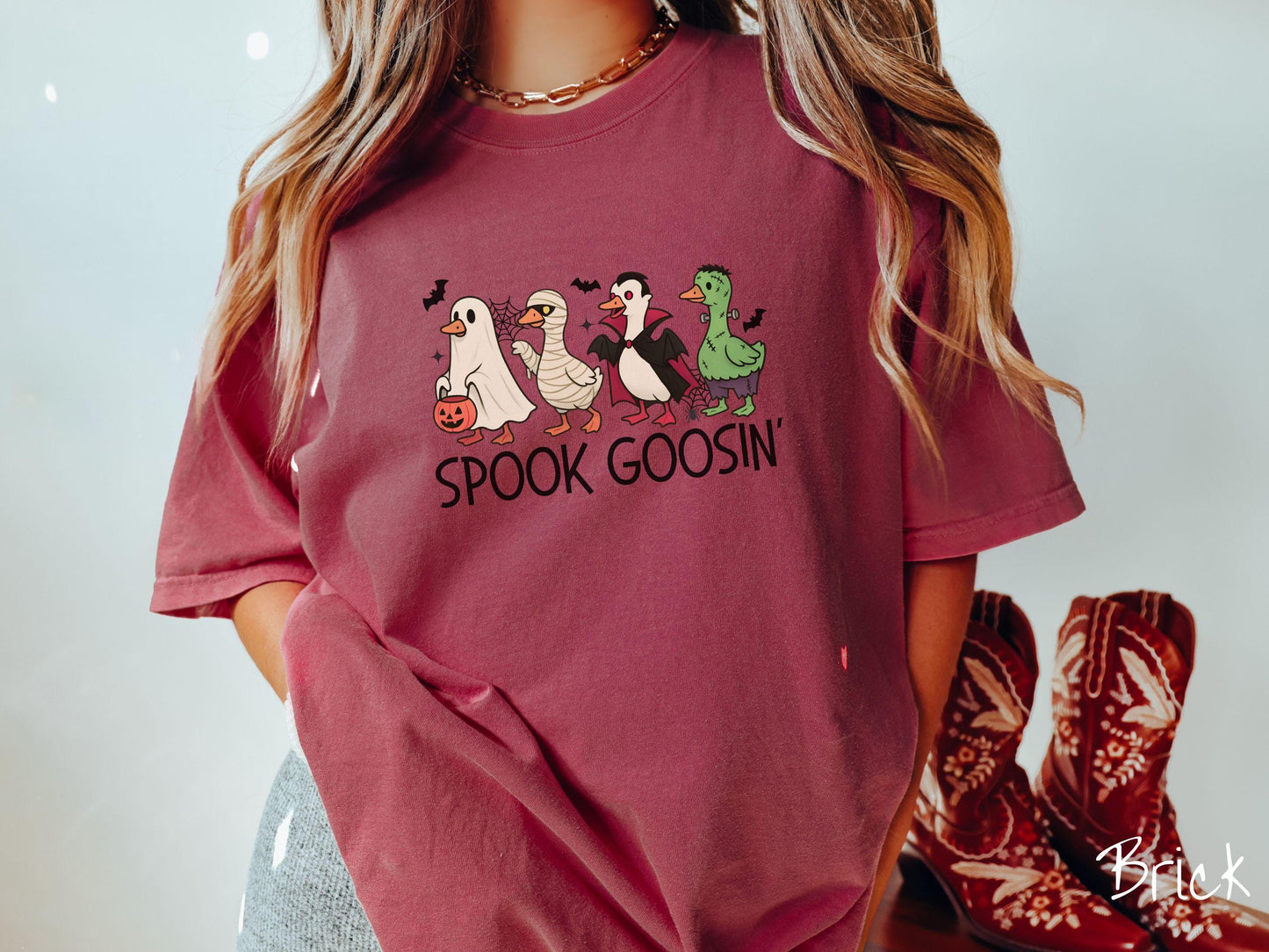 The Spook Goosin' Goose Comfort Colors Shirt, Vintage Halloween Shirt, Cute Spooky Tee, Halloween Gift, Retro Halloween