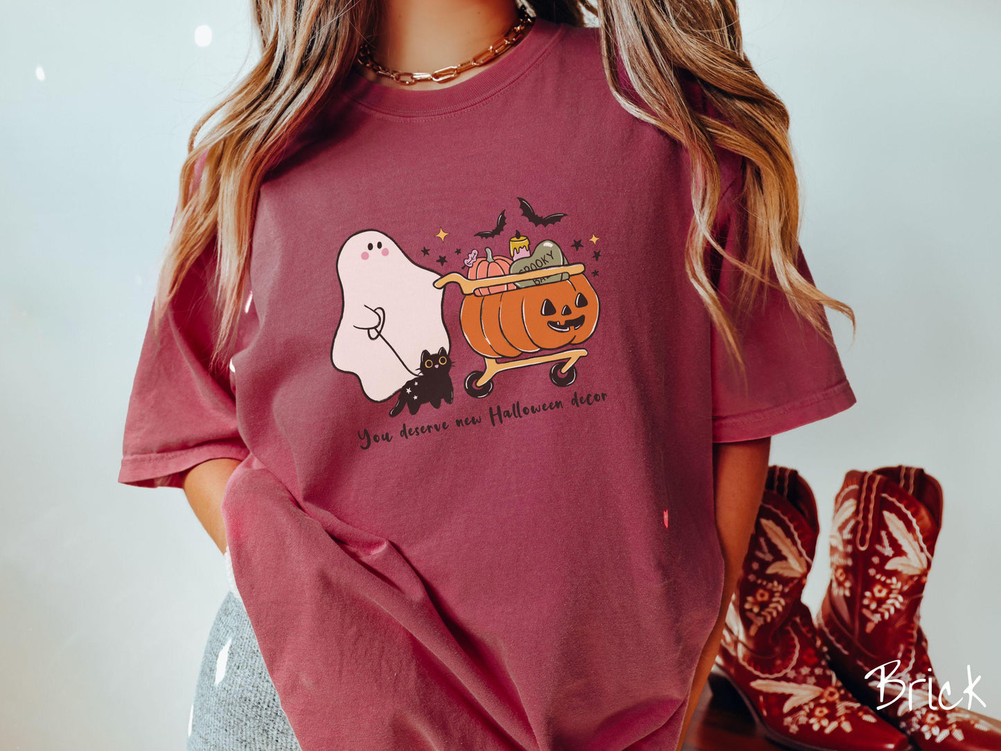 The You Deserve New Halloween Decor Comfort Colors Shirt, Vintage Halloween Shirt, Cute Spooky Tee, Halloween Gift, Retro Halloween