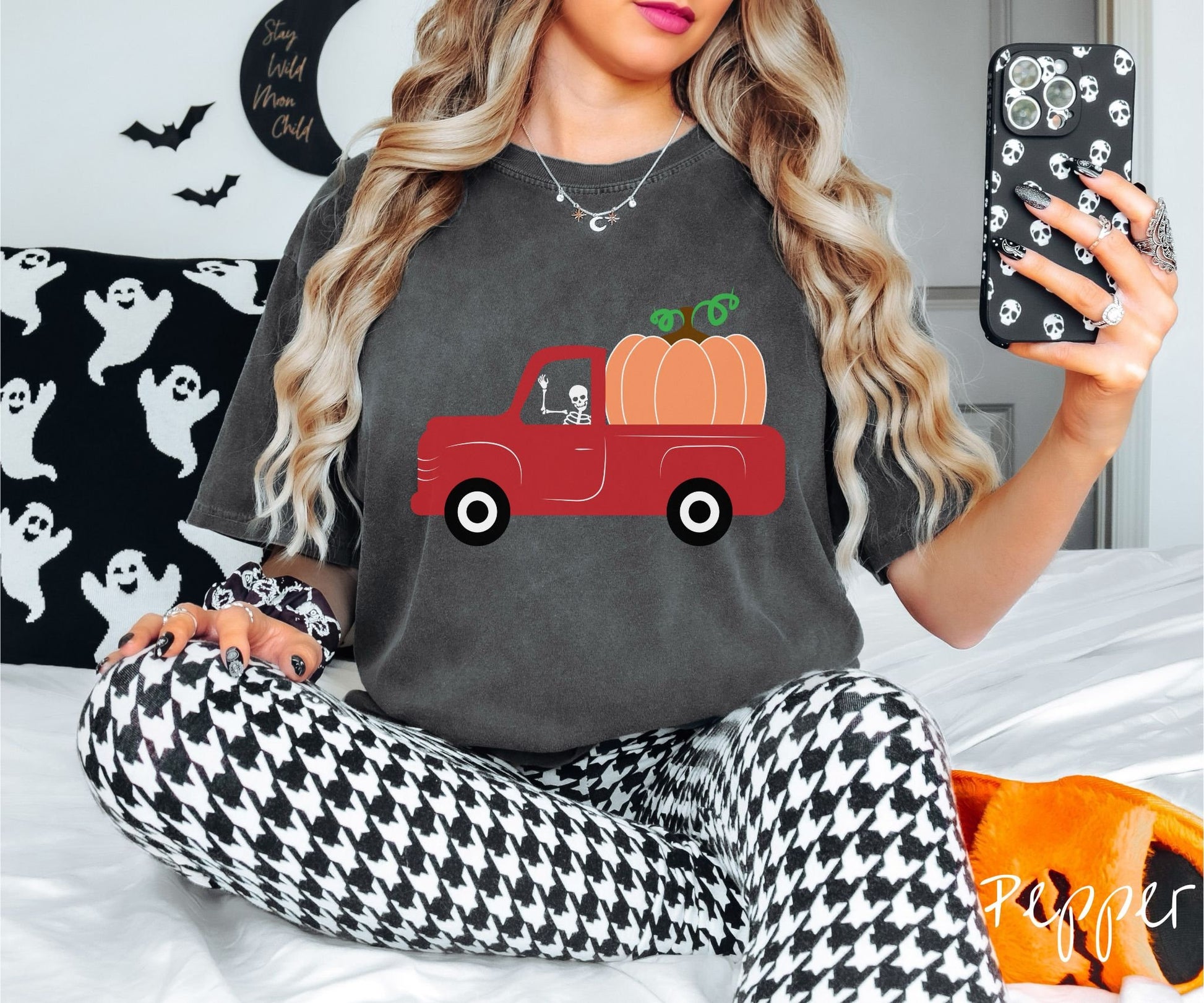 Comfort Colors Shirt, Fall Shirt, Halloween Shirt, Pumpkin Shirt, Skeleton Shirt, Truck Shirt, Harvest Shirt, Autumn Shirt, Spooky Shirt