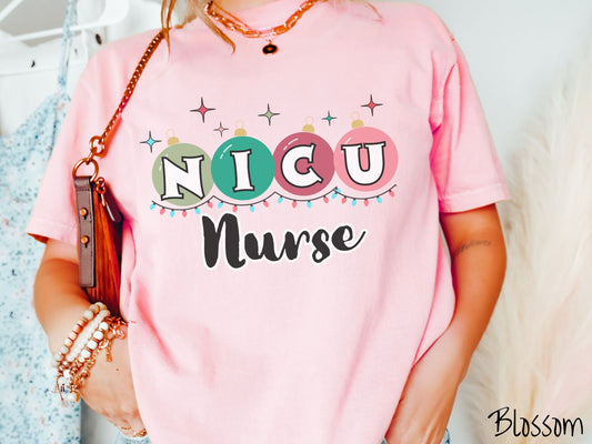 Comfort Colors Shirt, NICU Nurse Christmas Shirt, Nurse Festive Shirt, Neonatal Nurse Tee, Holiday nicu Tee, Nurse Gift, ICU Nurse Shirt