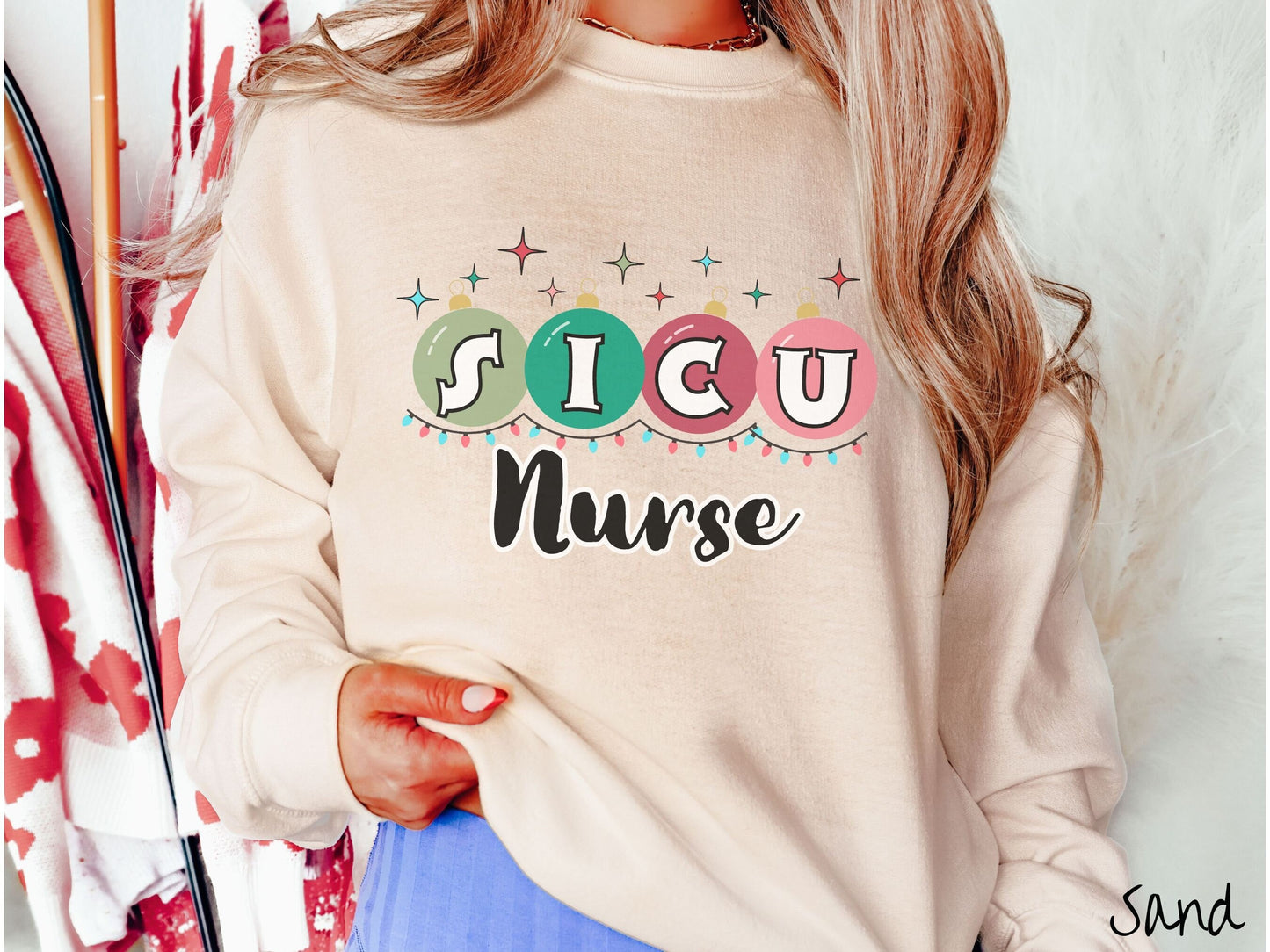 Christmas SICU Nurse Shirt, Nurse Festive Sweater Cozy Nurse, Holiday sicu nurse shirt, Nurse Gift, SICU Nurse Shirt, Cozy SICU Gift