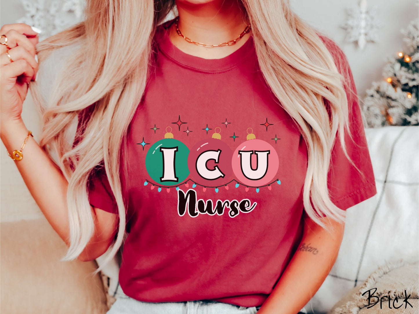 Comfort Colors Shirt, ICU Nurse Christmas Shirt, Nurse Festive Shirt, Intensive Care Nurse Tee, Holiday icu nurse tee, ICU Nurse Gift