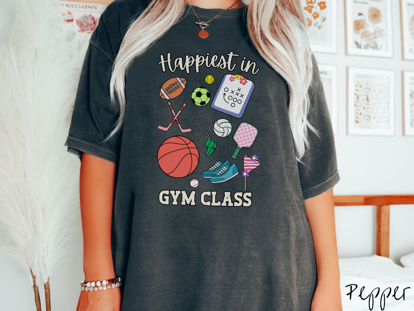 The Happiest in Gym Class Comfort Colors Shirt, Gift This Back-To-School Teacher Shirt to the PE Teacher in Your Life!