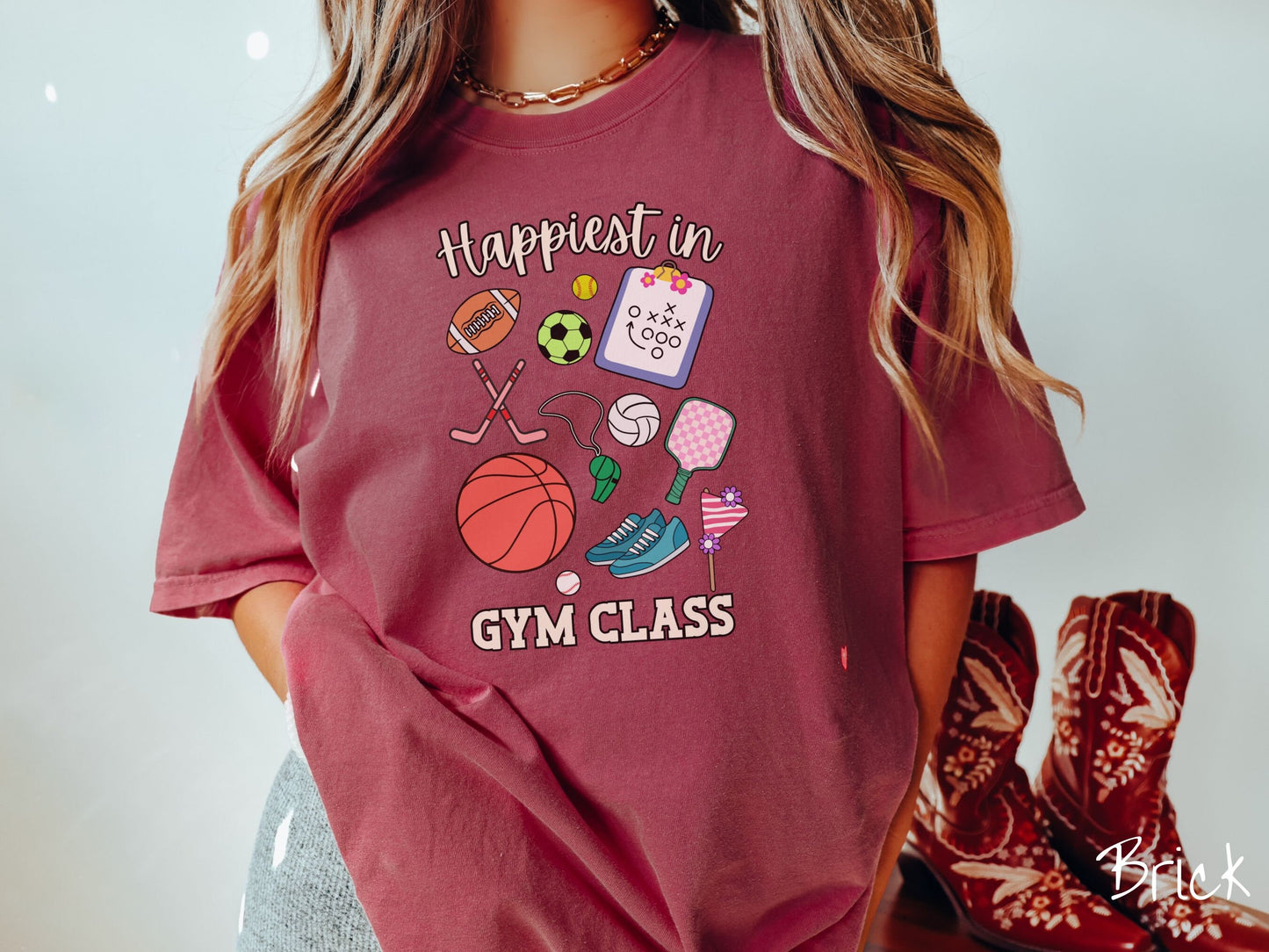 The Happiest in Gym Class Comfort Colors Shirt, Gift This Back-To-School Teacher Shirt to the PE Teacher in Your Life!