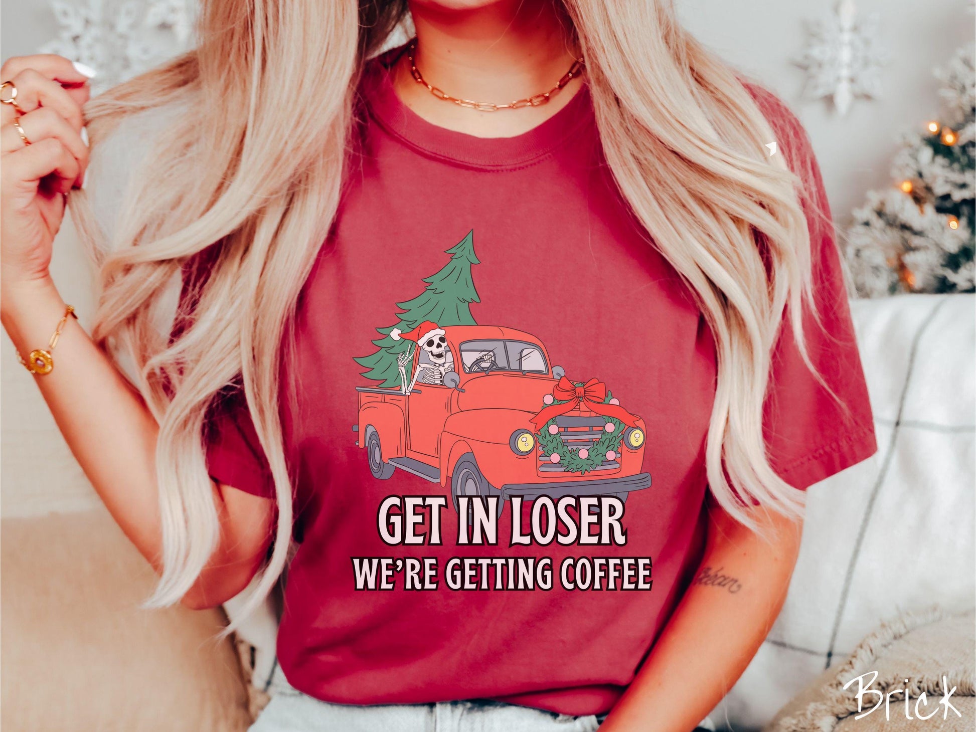 Skeleton Christmas Shirt, Christmas Coffee, Spooky and Merry, Festive Skeleton, Comfort Colors Shirt,