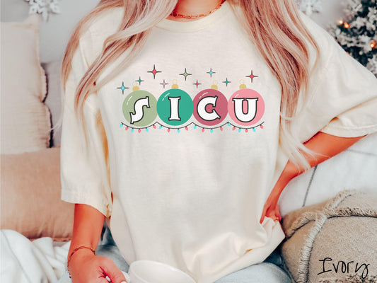 SICU Christmas Shirt, sicu Shirt, Surgical Nurse Holiday, ICU Festive Tee, Intensive Care Christmas, SICU Gift