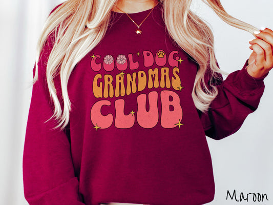 The Cool Dog Grandmas Club Gildan Sweatshirt, Gift This Cool Grandma Sweatshirt to the Dog Loving Grandma in Your Life!