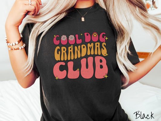 The Cool Dog Grandmas Club Comfort Colors Tee-shirt, Gift This Cool Grandma Tee-shirt to the Dog Loving Grandma in Your Life!