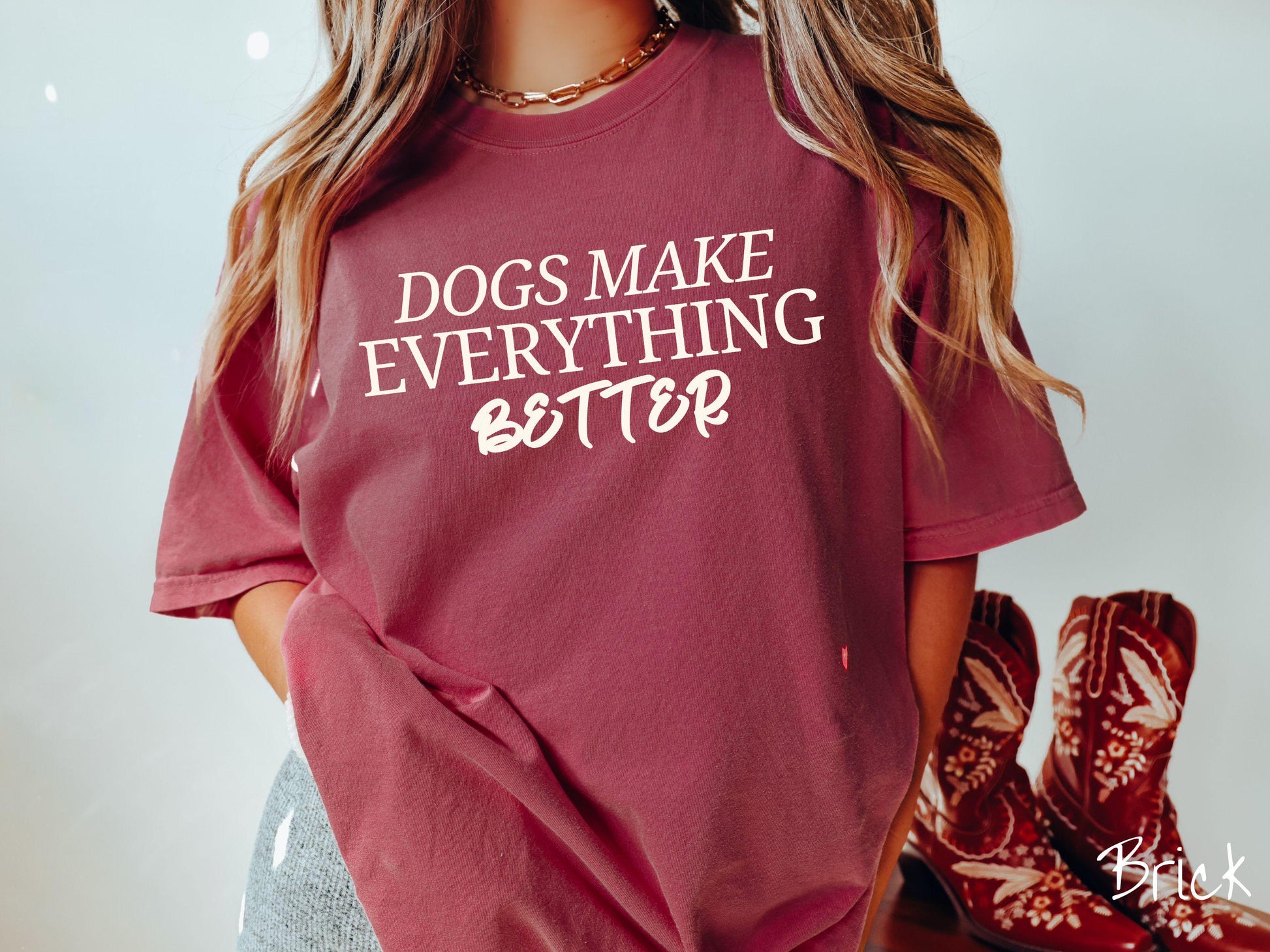 The Dogs Make Everything Better Comfort Colors Tee-shirt, Gift This Dog Friendly Tee-shirt to the Dog Loving Mom in Your Life!