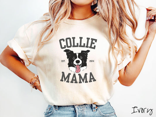 The Comfort Colors Collie Mama Tee-shirt, Gift This Collie Lover Tee-shirt to the Dog Loving Friend in Your Life!