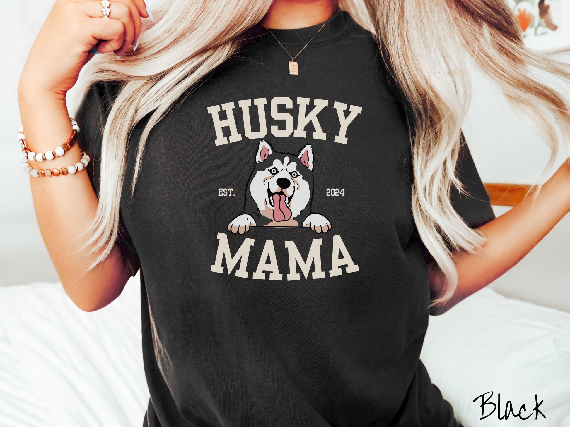 The Comfort Colors Husky Mama Tee-shirt, Gift This Husky Lover Tee-shirt to the Dog Loving Friend in Your Life!