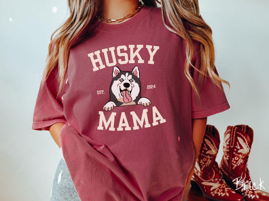 The Comfort Colors Husky Mama Tee-shirt, Gift This Husky Lover Tee-shirt to the Dog Loving Friend in Your Life!