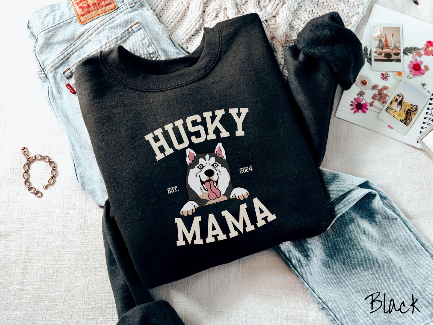 The Gildan Husky Mama Sweatshirt, Gift This Husky Lover Sweatshirt to the Dog Loving Friend in Your Life!