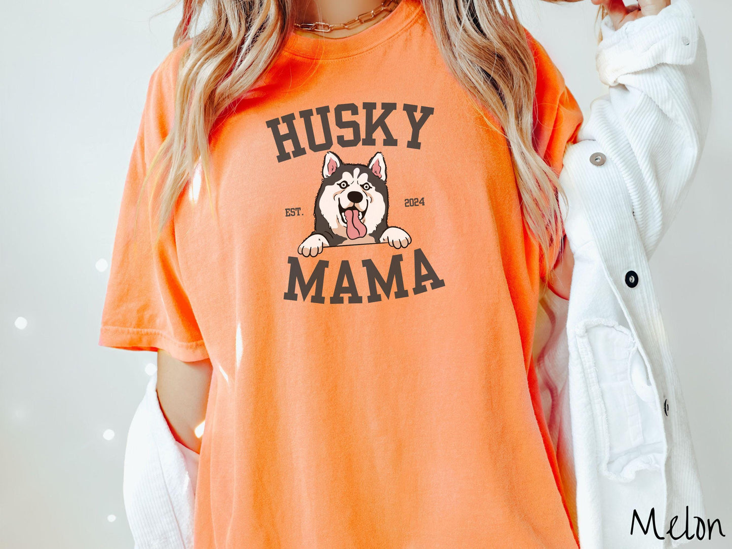 The Comfort Colors Husky Mama Tee-shirt, Gift This Husky Lover Tee-shirt to the Dog Loving Friend in Your Life!
