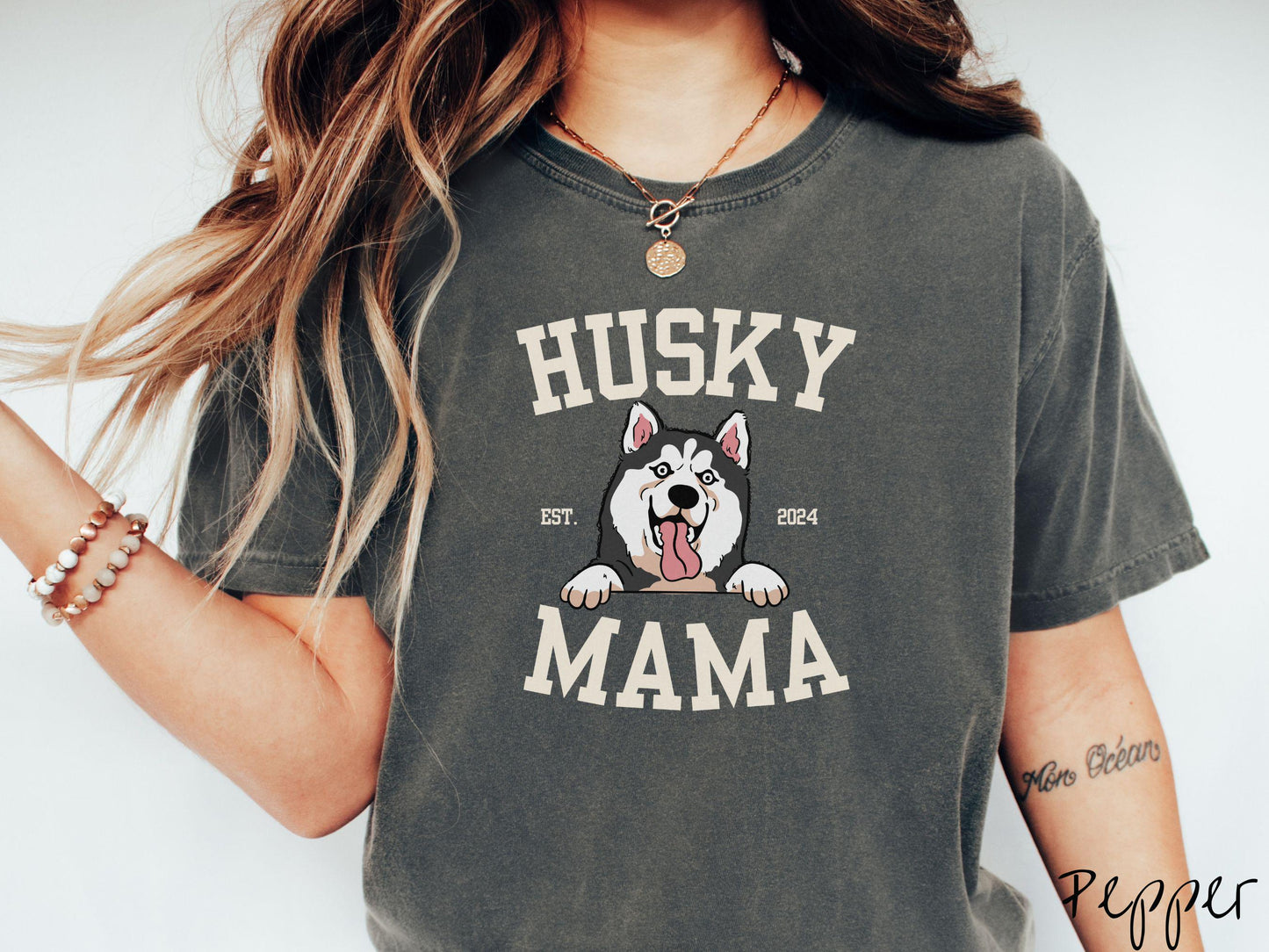 The Comfort Colors Husky Mama Tee-shirt, Gift This Husky Lover Tee-shirt to the Dog Loving Friend in Your Life!