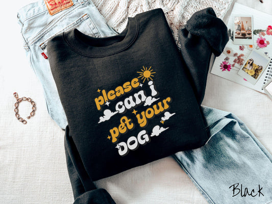 This cozy Gildan sweatshirt is perfect for dog lovers who just can’t resist asking, “Please, can I pet your dog?” Featuring this fun phrase in orange and white font, this sweatshirt is a must-have for anyone who loves petting every pup they see.
