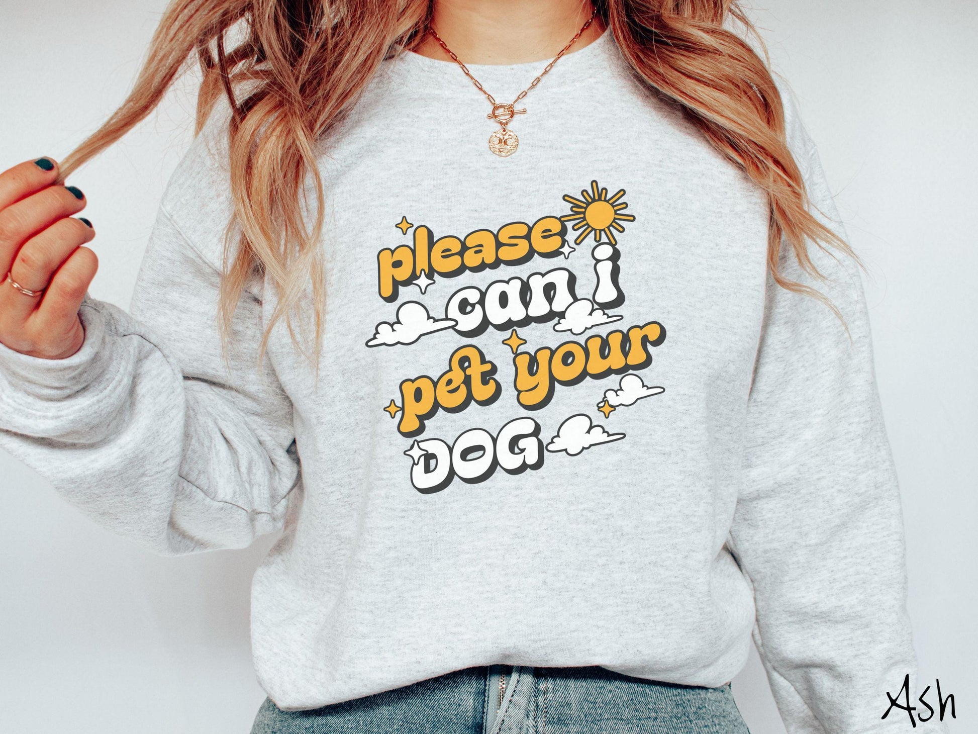 This cozy Gildan sweatshirt is perfect for dog lovers who just can’t resist asking, “Please, can I pet your dog?” Featuring this fun phrase in orange and white font, this sweatshirt is a must-have for anyone who loves petting every pup they see.